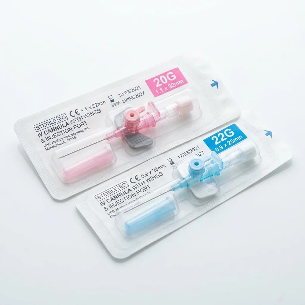 Sterile I.V. cannulas with safety options