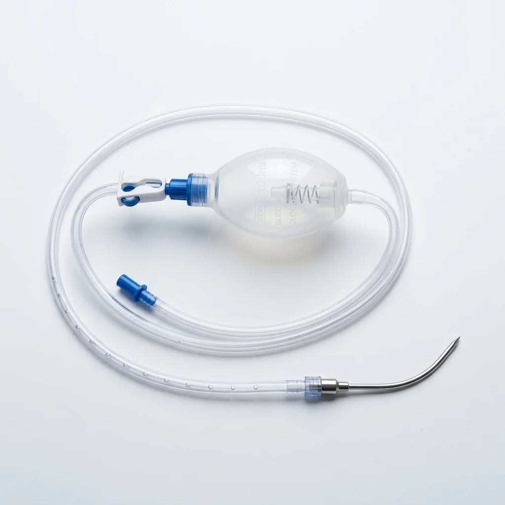 Wound drainage set with trocar
