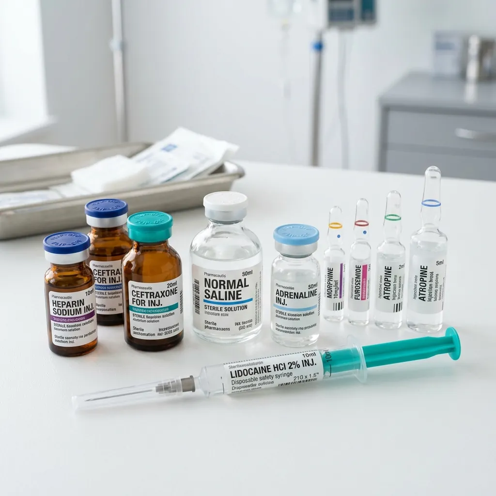 Hospital injectable medicines including sterile glass vials, ampoules and pre-filled syringes