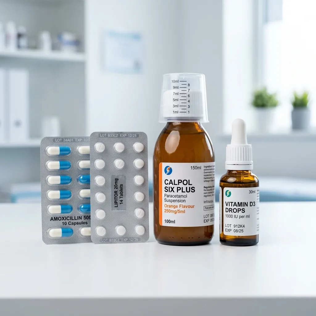 Oral medicines and clinical nutrition including tablets, capsules, syrup suspension and dropper bottles